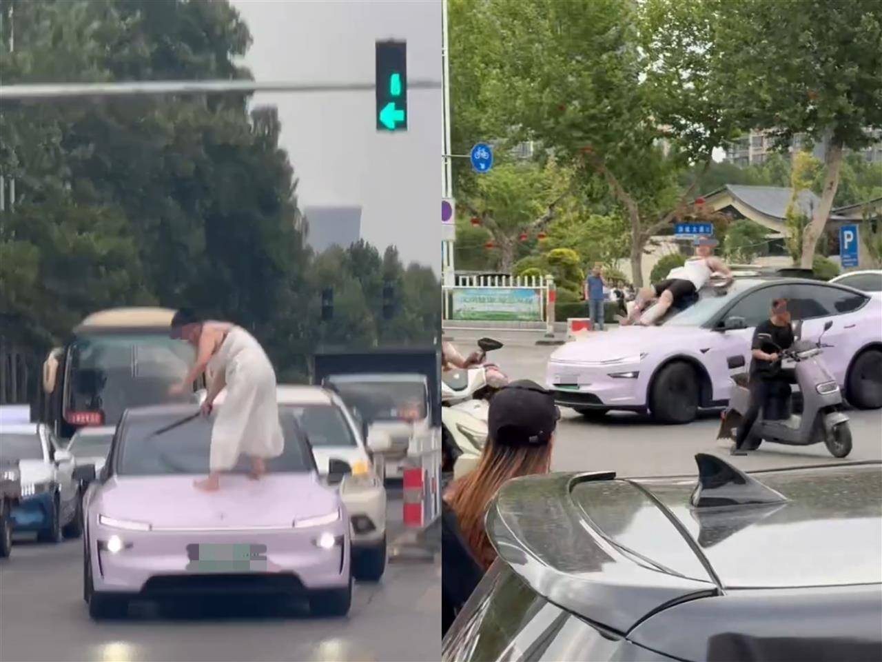 女子持械当街打砸多辆轿车<strong></p>
<p>粤开证券</strong>，被顶在挡风玻璃上前行，当地：女子当场被控制，警方介入调查
