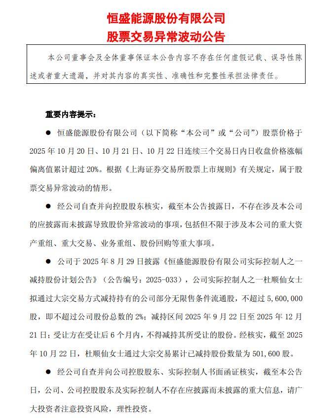 恒盛能源:股票异动期间<strong></p>
<p>玉龙股份股票</strong>,实控人通过大宗交易减持公司股份